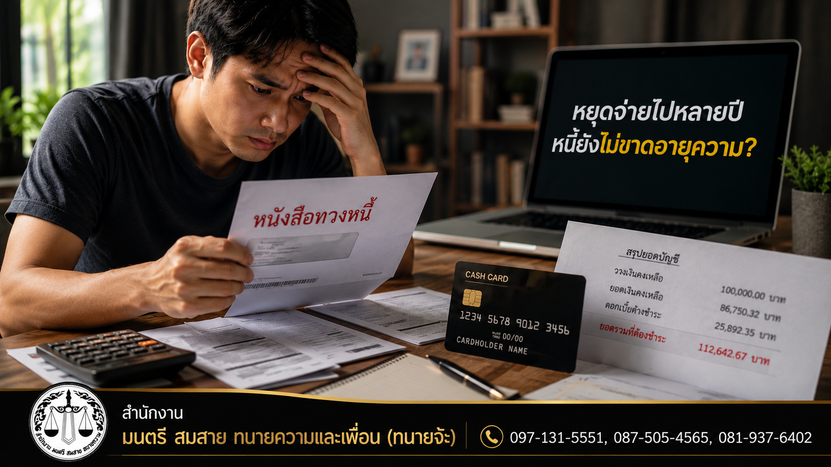 บัตรกดเงินสดหยุดจ่ายไปหลายปี เจ้าหนี้ยังฟ้องได้อยู่ไหม?